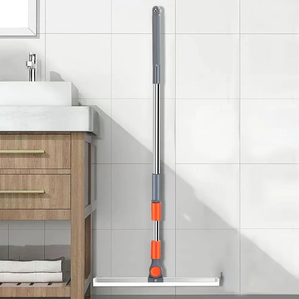 Silicone Long Handle Squeegee Stainless Steel Shower Window Squeegee Household Cleaning Wiper Household Cleaning Accessories