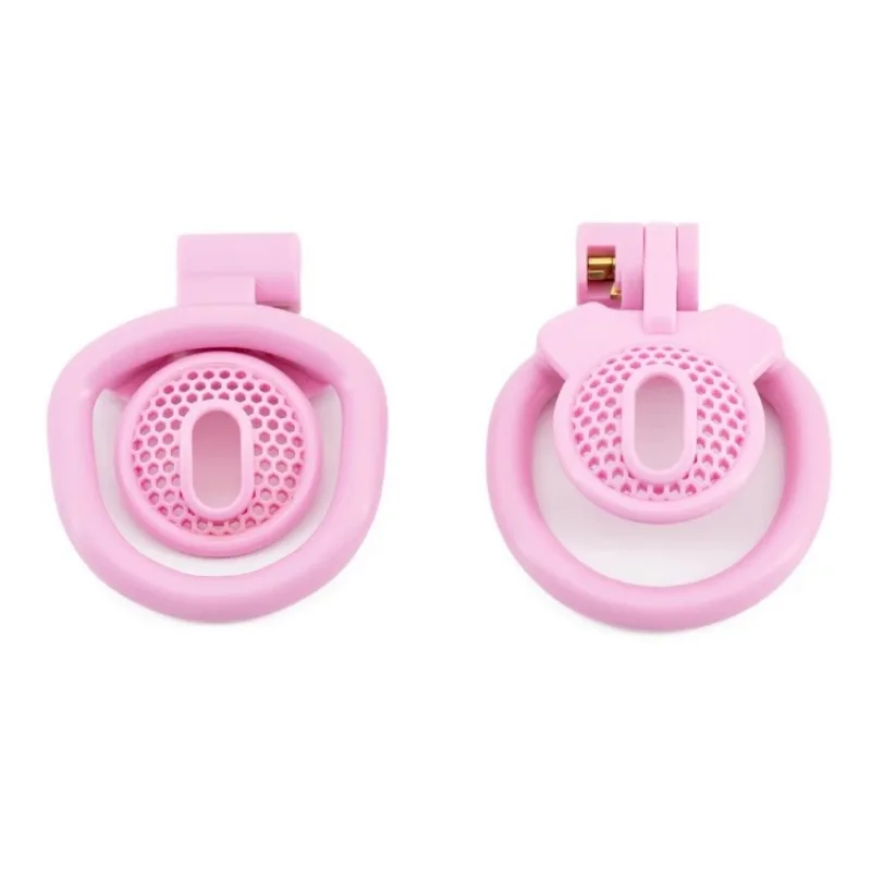 Male Chastity Lock Cock Cage Breathable Pink Urethral Belt