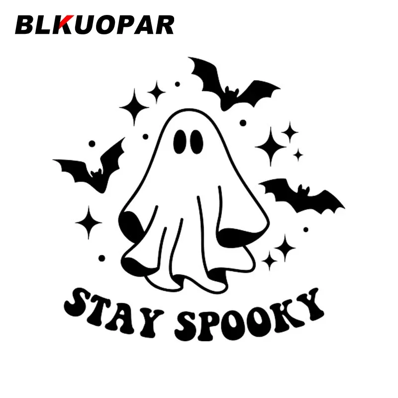 

BLKUOPAR For Ghost Bat Stay Spooky Car Stickers Vinyl Car Wrap Decal Scratch-Proof Creative Sunscreen Personality Decoration