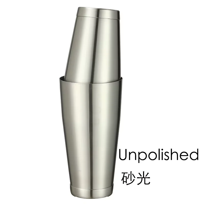 Stainless Steel Dual-Finish Boston Shaker Set - 2-Piece Cocktail Shaker (15 oz & 25 oz)
