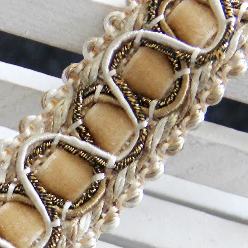 Pearl Beaded Lace Trim – 3 Yards Beige Embroidered Fabric For Sewing & DIY - View #8