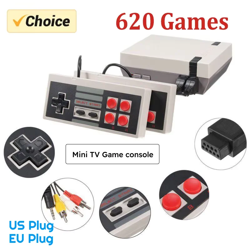 Mini TV Handheld Family Recreation Video Game Console AV Output Retro Built-in 620 Classic Games Dual Gamepad Gaming Player video game console game console