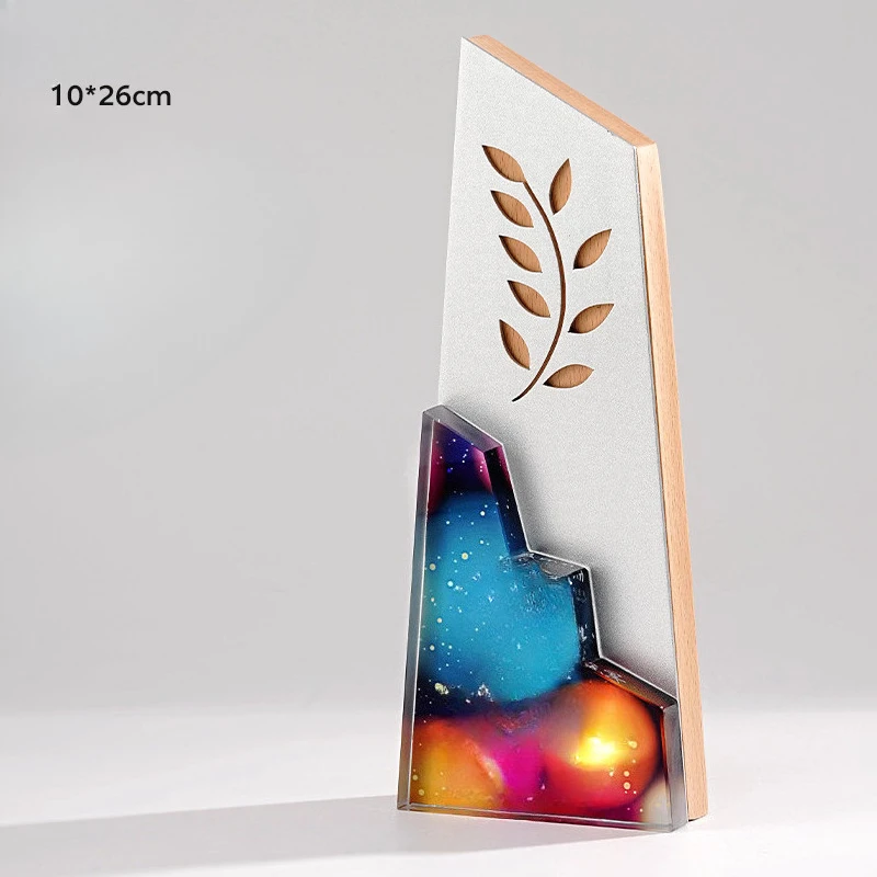 Customized Creative Metal Beech Wood Crystal Trophy, Competition Awards Souvenir, Home Decorations, Outstanding Staff Medal, 1Pc