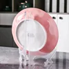 Clear Plastic Acrylic Easels Table Top Plate Holder Dish Bowl Racks Photos Picture Frame Folding Stand Storage Home Decor Holder 4