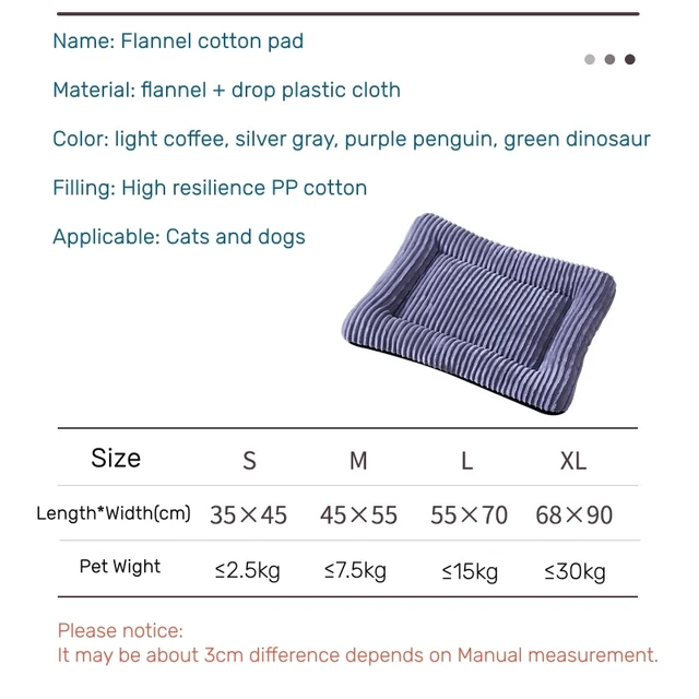 Flannel Square Bed for Cats Dogs, Comfortable Soft Washable Cushion for Sphinx,Replacement mat for Pet house,Cats Cartoon Sofa 6
