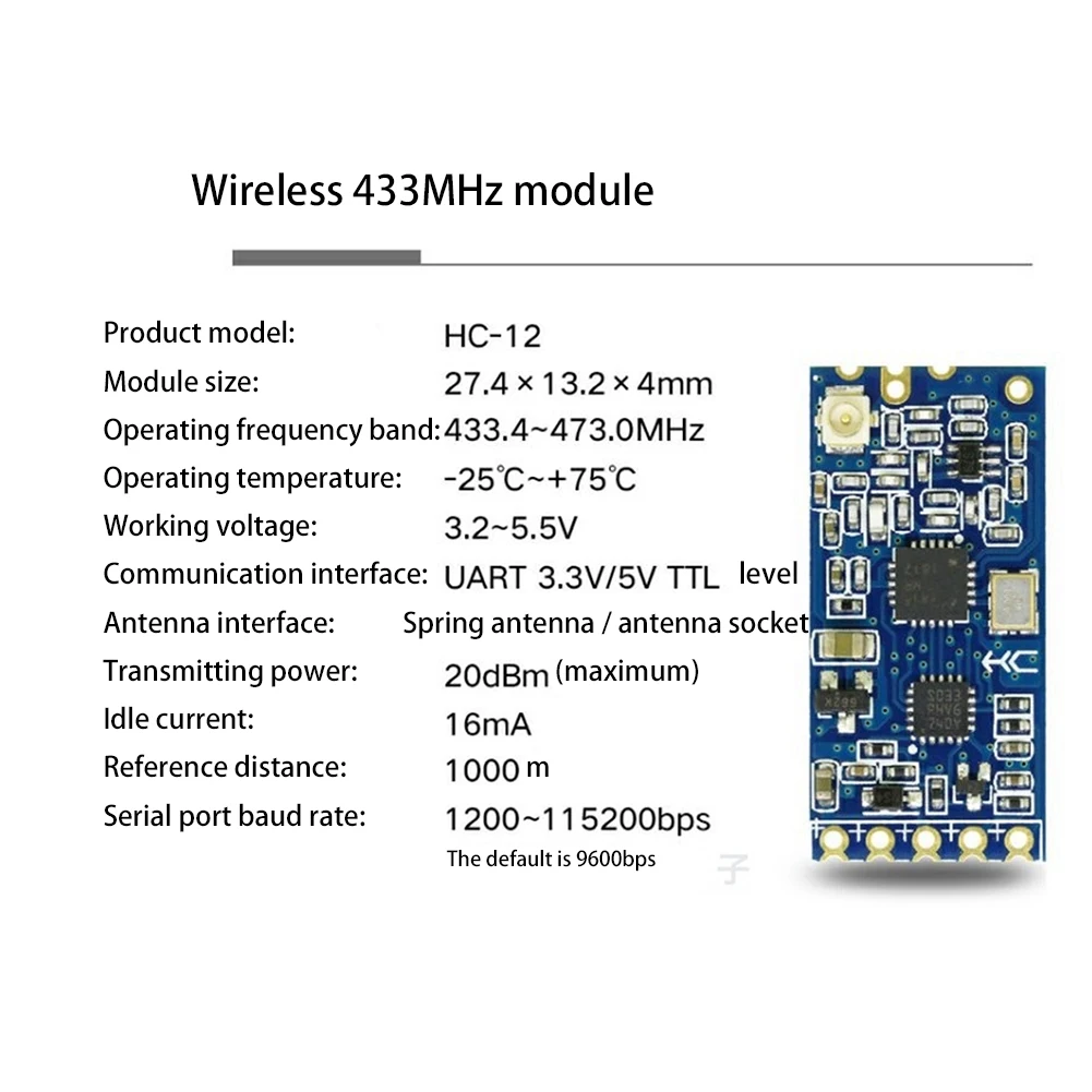 HC-12 무선 직렬 포트 모듈, 블루투스 HC12 대체, SI4463, 433Mhz, 1000M