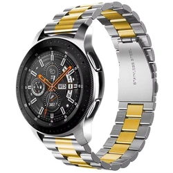 Stainless Steel Metal Watch Strap - 22mm Premium Bracelet Replacement for Gear s3 (Silver gold)