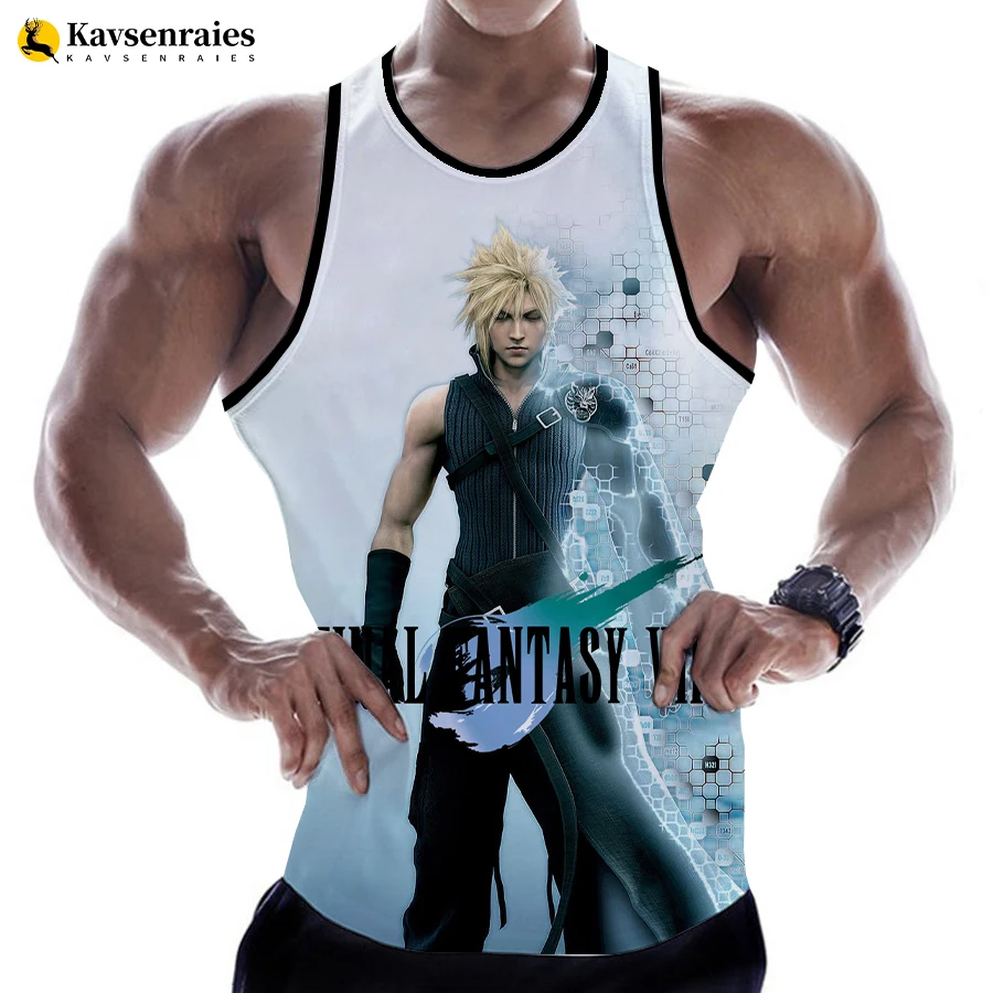 

Майка Мужская/Женская с 3D-принтом финальной фэнтези, популярный жилет, Повседневная тенниска без рукавов, крутой Топ оверсайз, лето