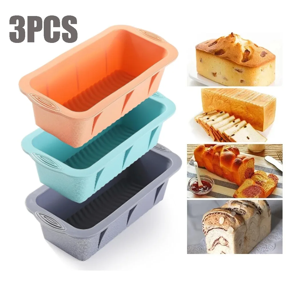 

Silicone Cake Mold Rectangle Pan Bakeware Moulds Bread Toast Candy Mold Form Bakeware Baking Dishes Pastry Tools Loaf Pans