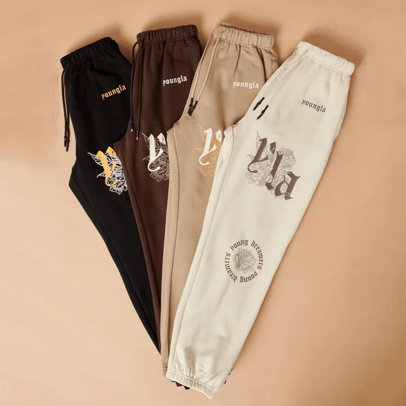 American style New YA Women's Sweatpants Sports and fitness cotton printed casual pants Jogger Gym bodybuilding Pants