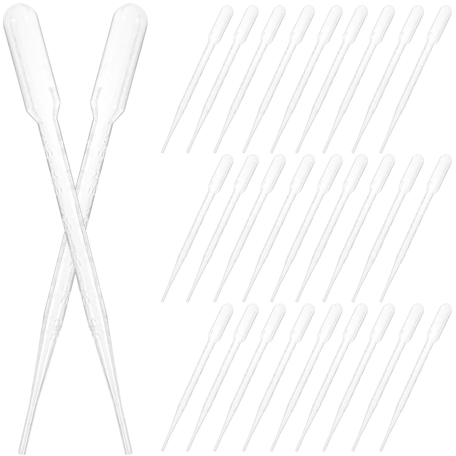 

100pcs 3ML Plastic Transfer Pipette Washable Pasteur Pipettes Measuring Pipettors Disposable Dropper for Mixing Acrylic Paints