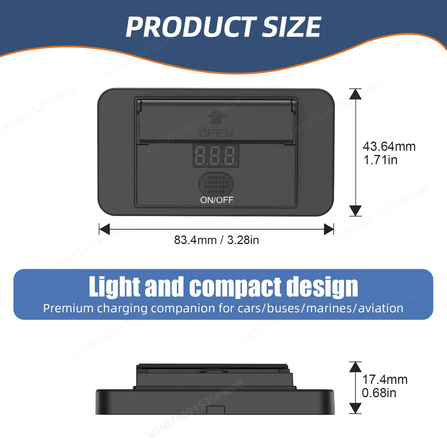 High-Power 4-Port USB Charger Outlet with Switch & Voltmeter - Fast Charging Wall Mount
