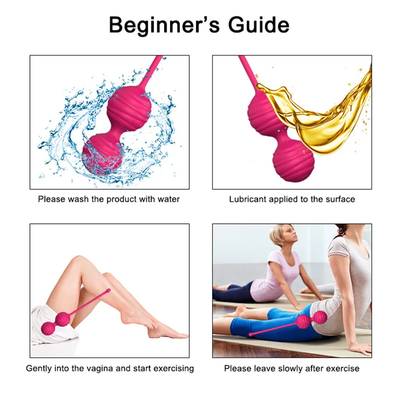 Beginner Body Safe Silicone BenWa Balls Kegel Exercise Vaginal Tightening  Black