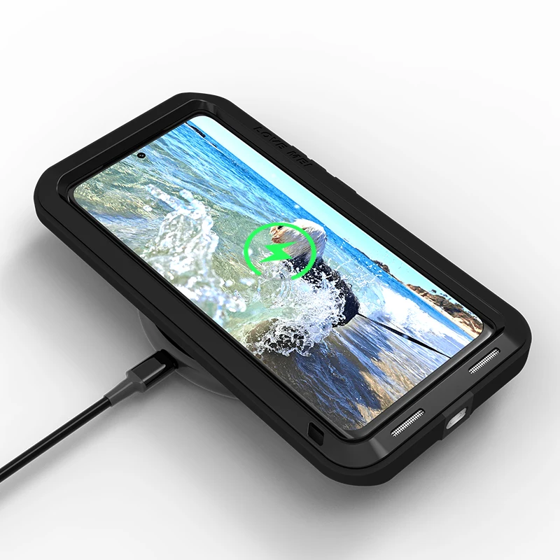 Love Mei Military Grade Metal Protective Phone Case with Silicone Shockproof and Dustproof Cover