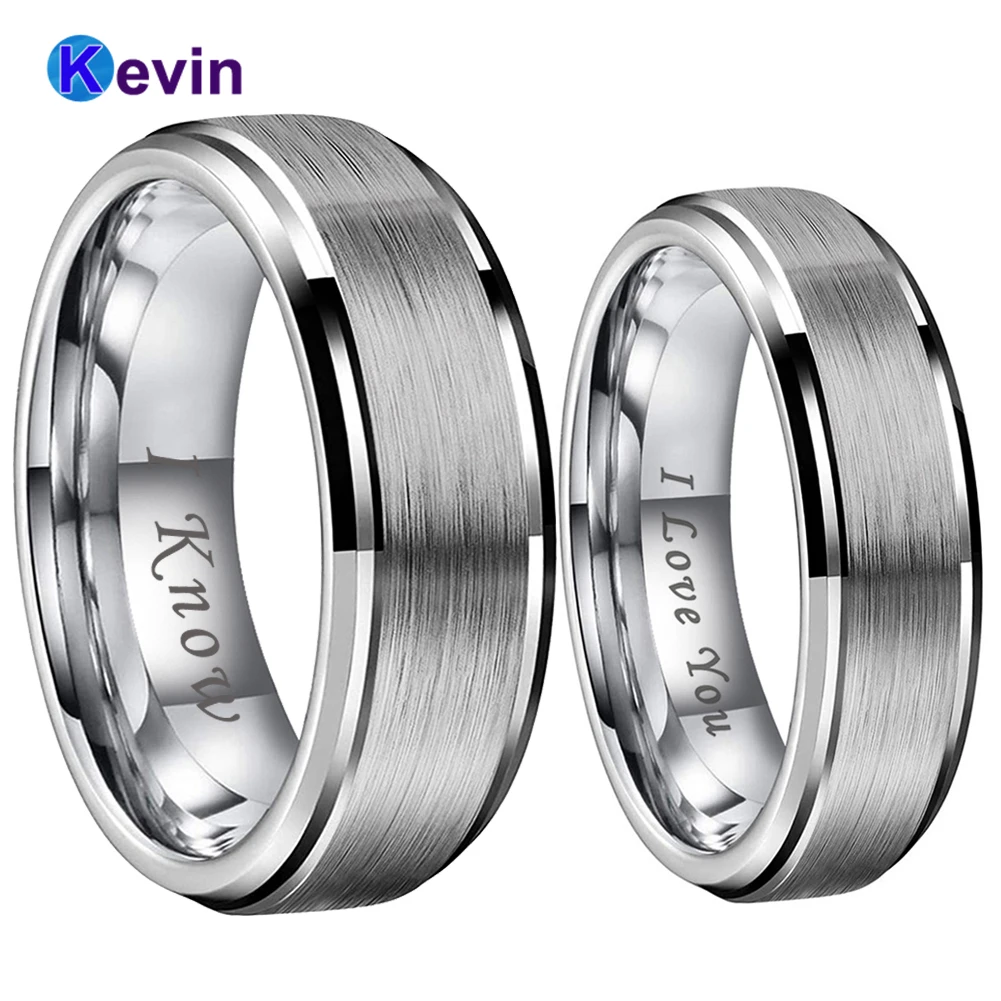 6mm 8mm Men Women Wedding Band Tungsten Carbide Ring With Stepped