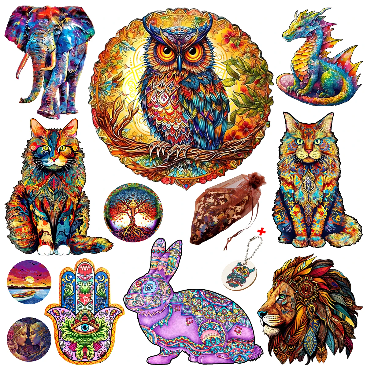 

Parrot Wooden Jigsaw Puzzle Toy Wooden Puzzles For Adults Kids Christmas Gifts Educational Games Toys bear Wooden Puzzle