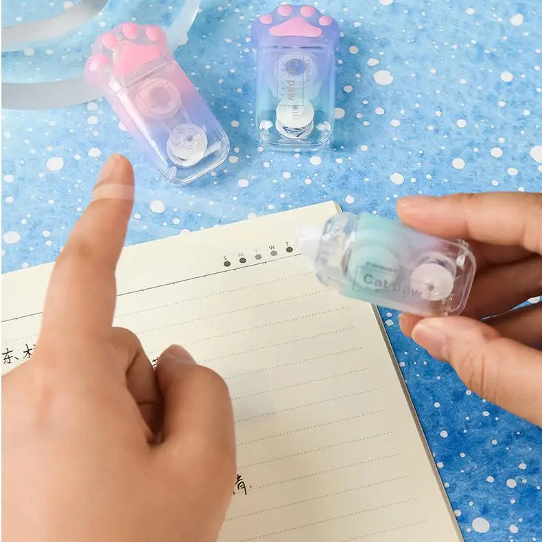 Correction tape supplies Cat Claw Shapr 5mm * 6m White Out Cute kawaii Gradient Correction Tape Pen School Office Supplies Stationery