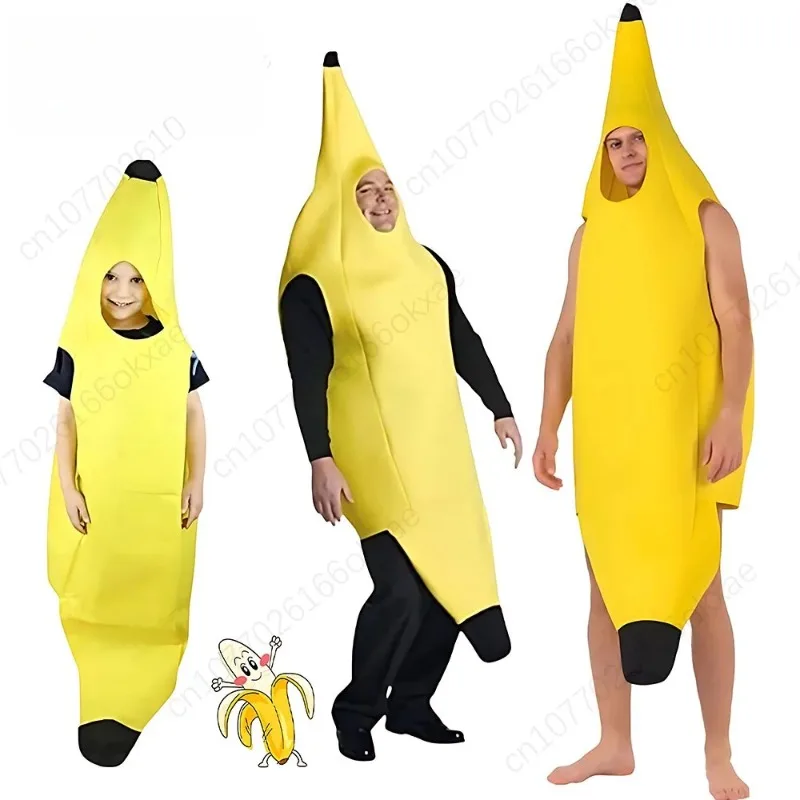 Polyester Banana Costume for Men and Women Halloween Party