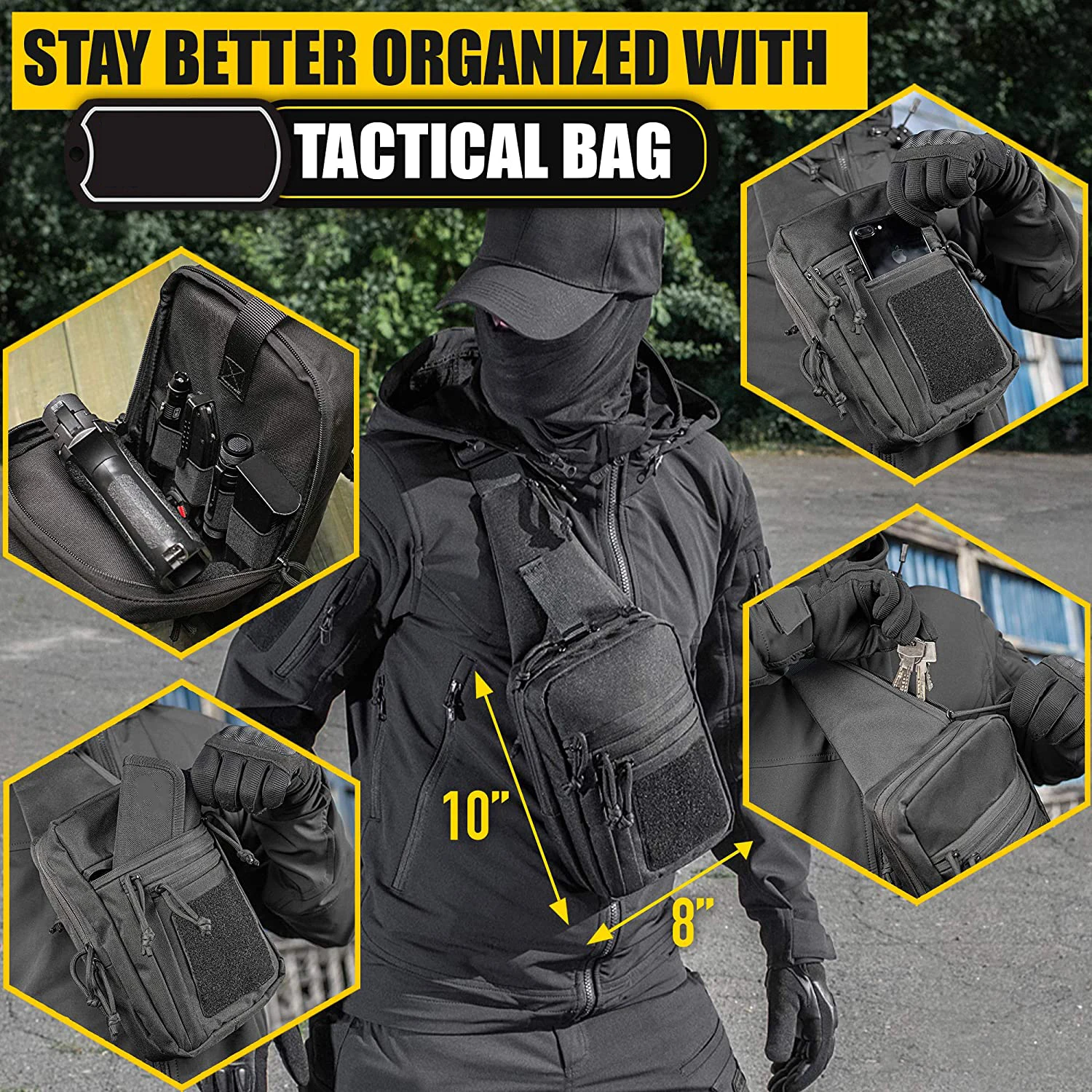 Gun Bag Tactical Pistol Gun Case Shoulder Bag Crossbody Shoulder Bag Outdoor Hiking Camping Backpack Hunting Pack with Gun Holster pistol holster,gun bag,gun holster fanny pack,hunting holster,gun holster,gun accessories