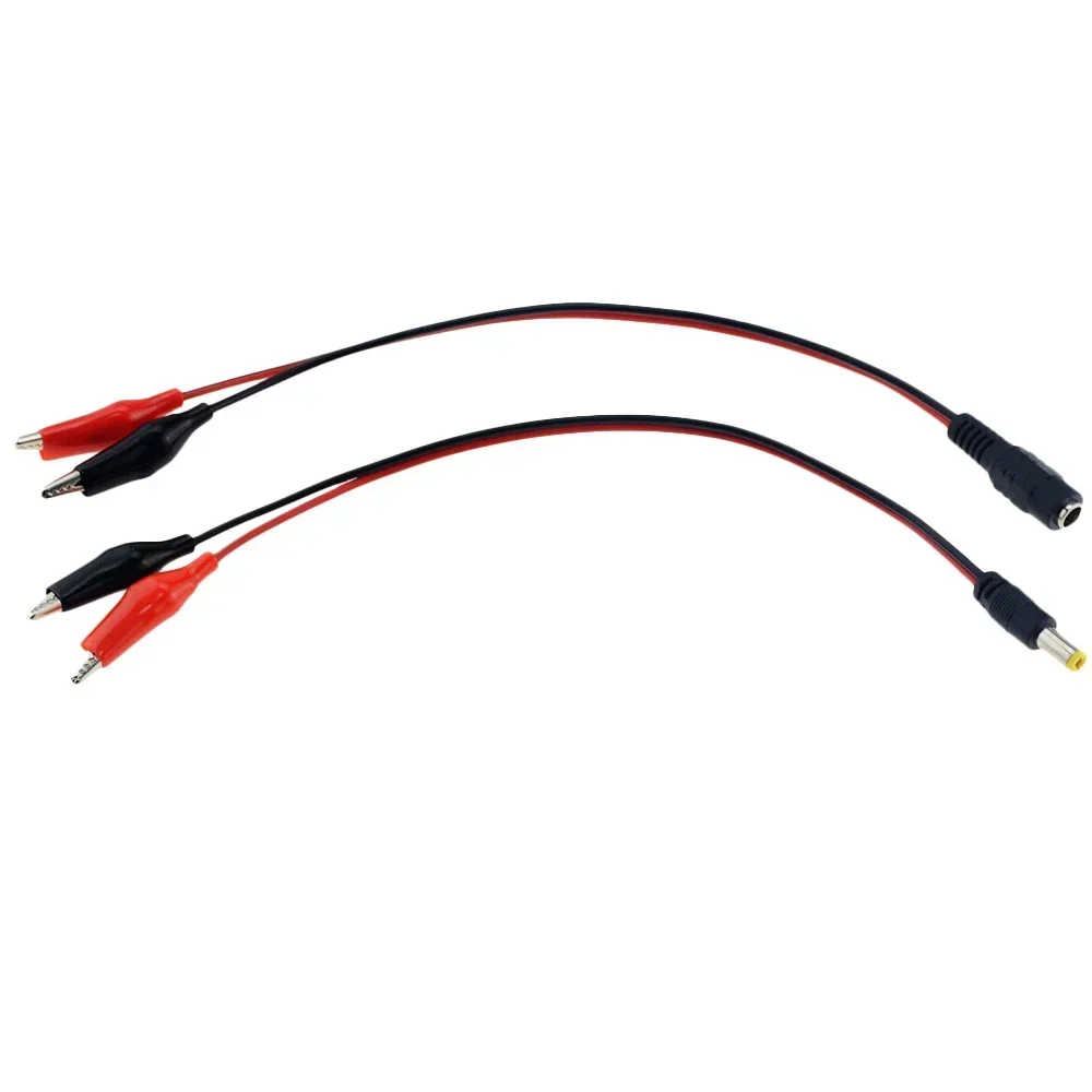 Alligator Clip To DC Power Plug Connector Adapter Plug 25CM Test Leads Wire DC 5.5*2.1mm Clips Crocodile Male Female Connect