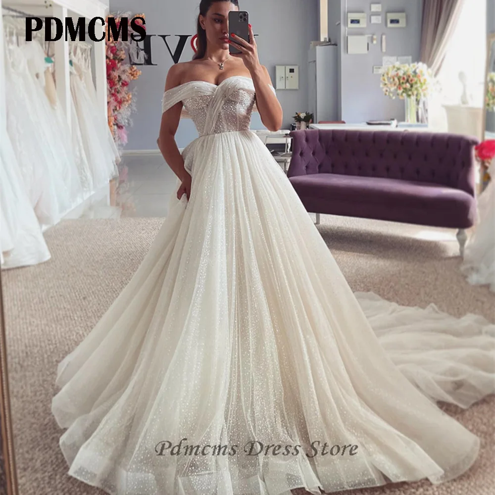

PDMCMS Elegant A Line Wedding Dresses Off Shoulder Sweetheart Princess Bride Dress Bridal Gowns For Wedding Party vestido 2024