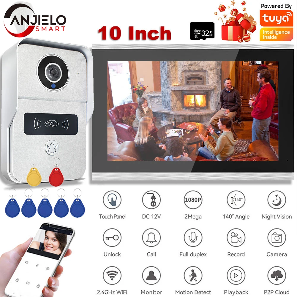 Videocitofono WiFi 1080p Con Schermo Da 4.3'' – Campanello Smart Grandangolare 170°, IP65 Impermeabile, Per Sicurezza Domestica Wireless