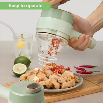 Handheld 4-in-1 Wireless Electric Vegetable Cutter Set Garlic Masher Food Chopper Meat Grinder Machine for Kitchen 1
