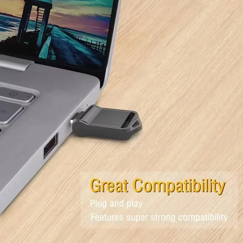 2 in 1 미니 플래시 드라이브 고속 USB 3.2 타입 C 펜 드라이브 메모리 스틱 전자제품용 차량용 음악 2026