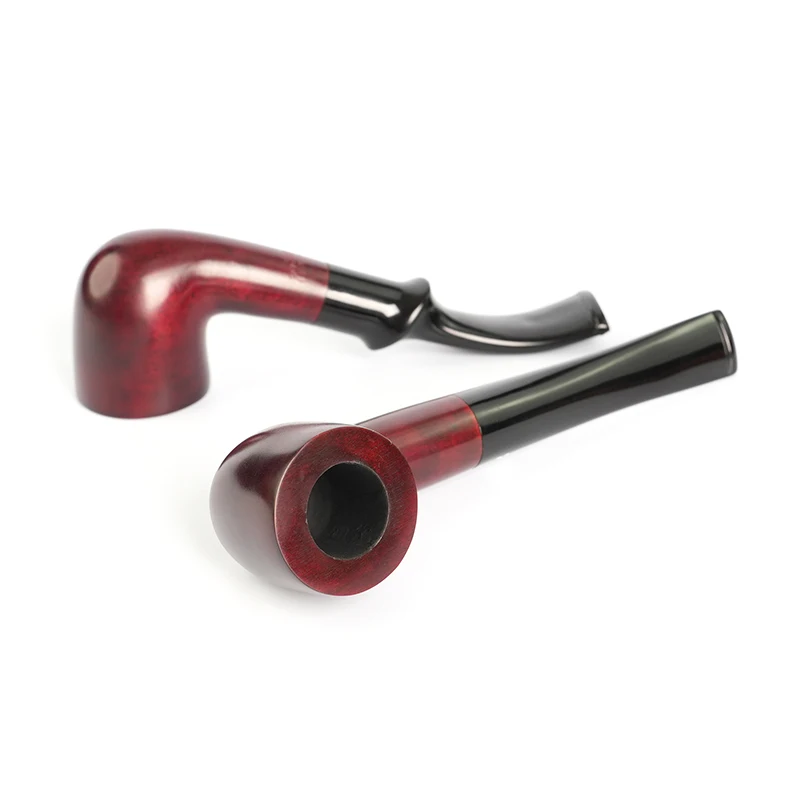 Small Tobacco Pipe Mahogany Tobacco Pipe Red Smooth Finish Beginner's Pipe Handmade Wood Pipe 9mm filter sandalwood pipe