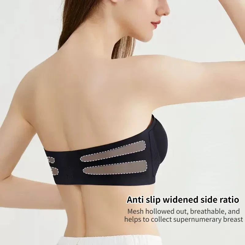 Women Sexy Strapless Anti-slip Bra Solid Invisible Push Up Bras Wireless Seamless Underwear Without Straps Bralette Lingerie 6