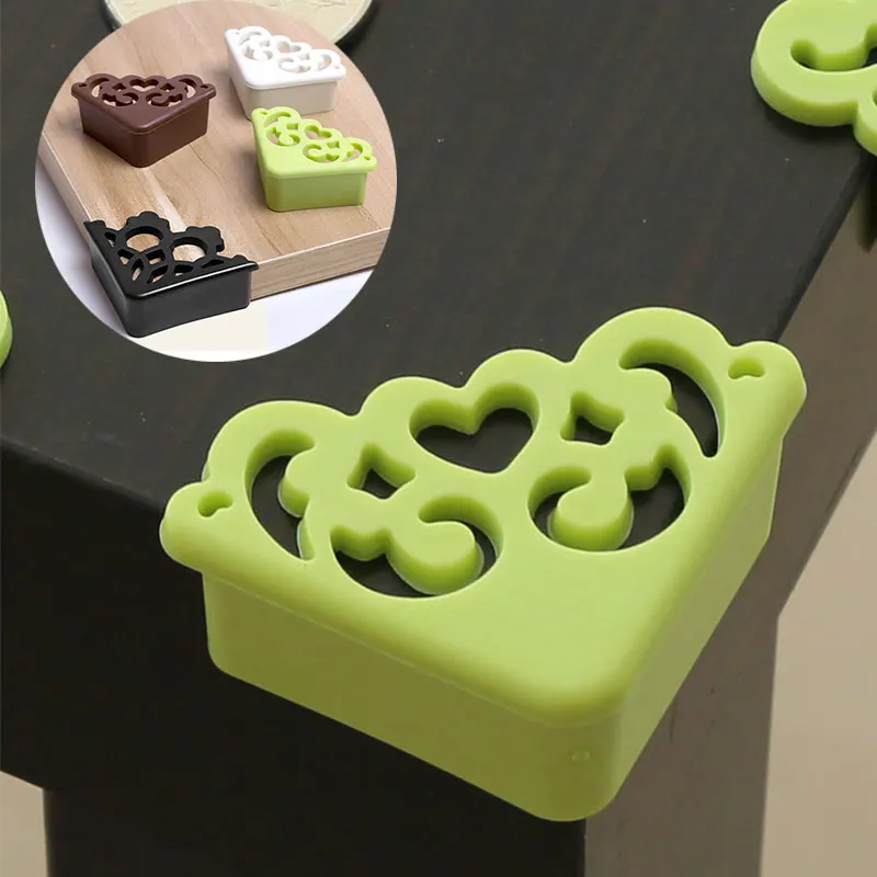 4Pcs Baby Safe Corner Protector Hollow Out Flower Pattern Soft Kids