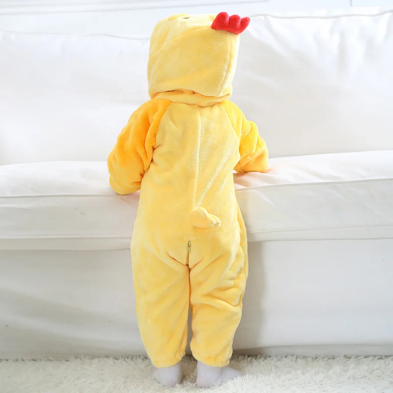 Halloween Animal Chick Kigurumis Baby Clothes Cosplay Costume Boys Girls Romper Jumpsuit Newborn Baby Onesie  Winter Soft Pajama