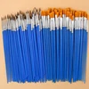 10/20/50Pcs Painting Brushes Set Art Round / Flat Brushs Nylon Hair Paint Brushes Pen for Oil Acrylic Watercolor Art Supplies 2