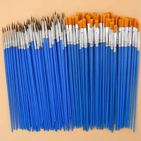 10/20/50Pcs Painting Brushes Set Art Round / Flat Brushs Nylon Hair Paint Brushes Pen for Oil Acrylic Watercolor Art Supplies 2