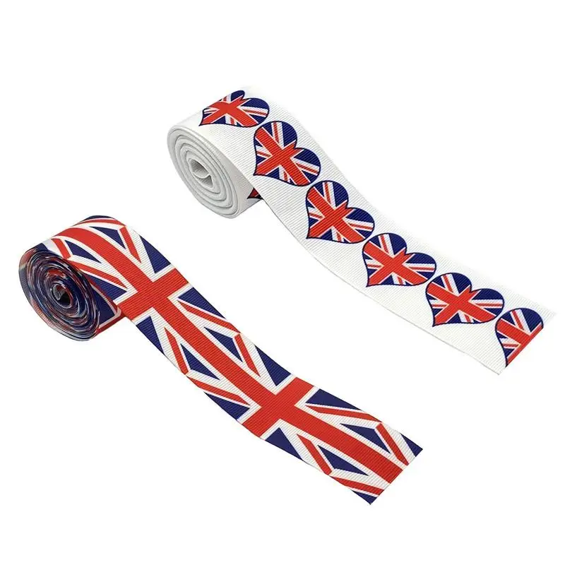 Nastro Bandiera Union Jack, Union Jack Flag Party Craft Confezione Regalo Bowknot Fai Da Te, Nastro A Forma Di Cuore Del Regno Unito Per Regalo