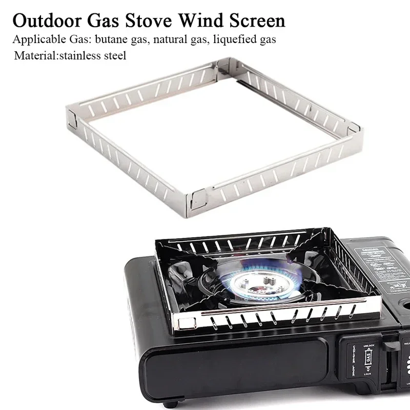 Stove windscreen Outdoor Gas Stove Wind Screen Stainless Steel Foldable Stove Windshield Burner Screen Cooking BBQ Hiking Camping Equipment