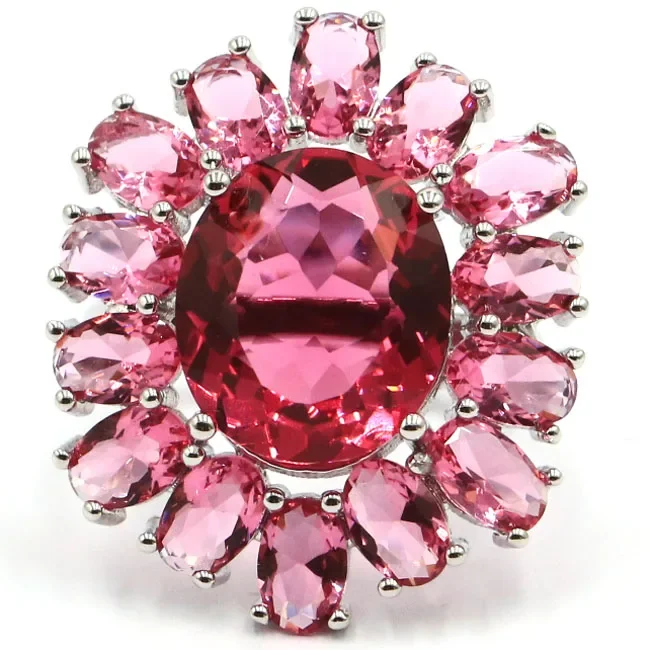 925 Anelli In Argento Sterling Massiccio Deluxe Golden Citrine Tsavorite Granato London Blue Topaz Tormalina Daily Wear Molte Dimensioni 6-10