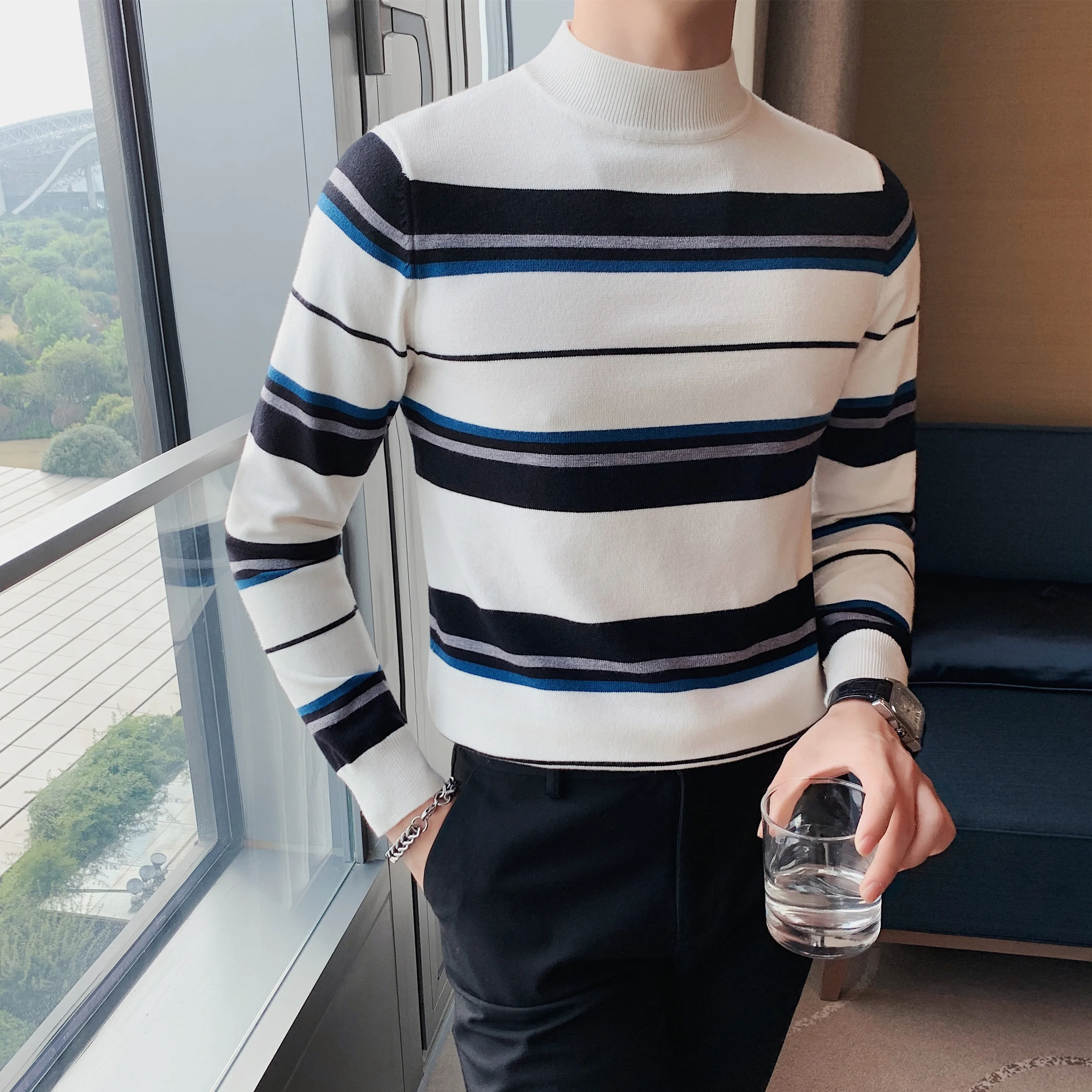 2022 Men Pullovers Slim Sweaters Autumn Winter Thick Warm Men's Sweater  Casual Round Collar Knitwear Sweater Men Brand Clothing - Pullovers -  AliExpress