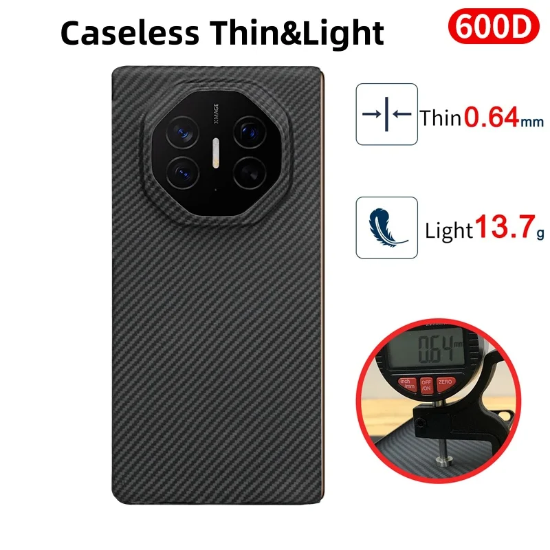 Ultra-Thin Carbon Kevlar Fiber Aramid Magnetic Case - Slim, Lightweight, Matte Black Premium Cover