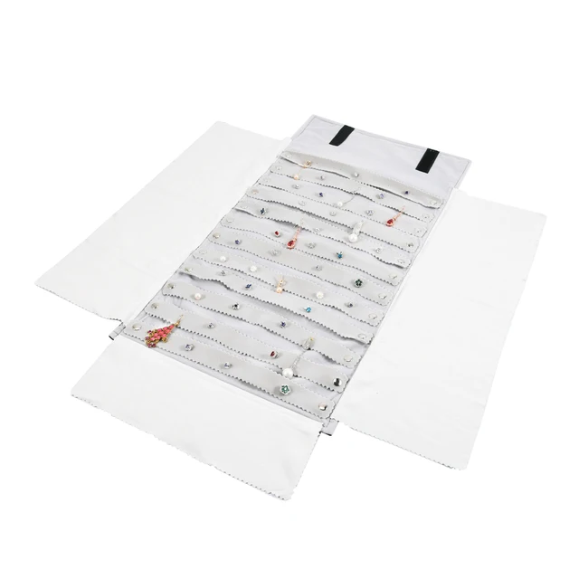 85351-787a86.jpg Sac en rouleau de voyage pour bijoux en velours supérieur, pliable, présentoir de boucles d'oreilles, organisateur de rangement, rouleau de goujons de boucles d'oreilles portables