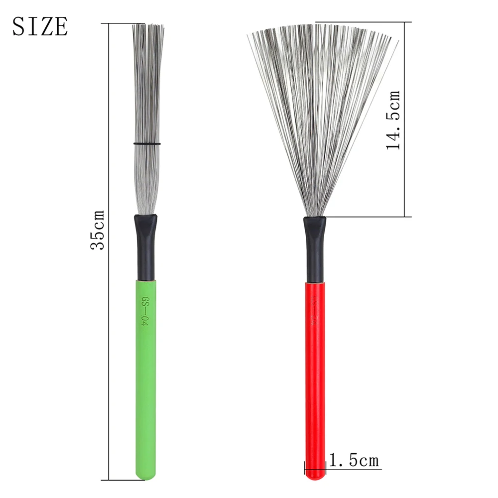 Drum Brushes Drumstick Metal Retractable Brush 2Pcs/Set for Drum Kit Cajon Jazz Steel Wire Percussion Accessory drum percussion accessories drum accessories