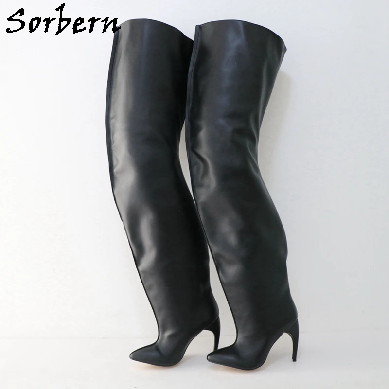 

Sorbern Custom 80Cm Wide Boots Women Unisex Style Curved High Heel Stilettos Fetish Pointy Toe Drag Queen Shoes