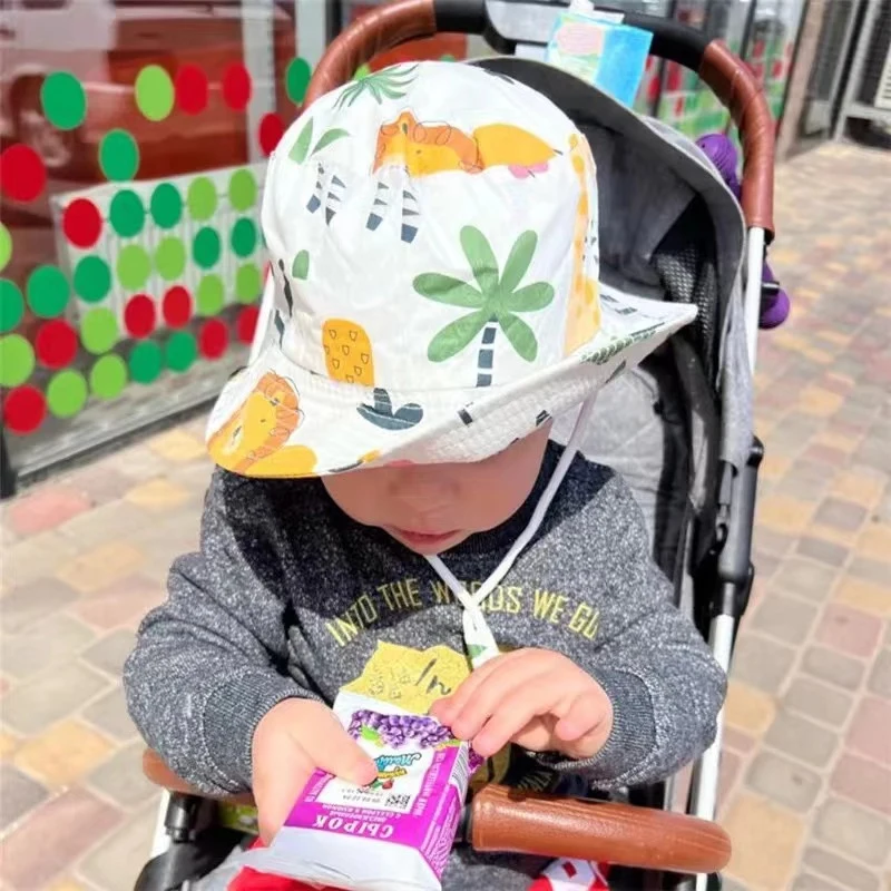 Baby Hat Summer Panama Autumn Cartoon Fisherman Bucket UV for Kids