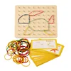 Wooden Puzzle Toys Geometric Shape Rubber Band Nailboard Game Kids Montessori Educational Creative Toy Fine Motor Training 6