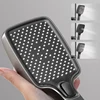 Bathroom Luxury Shower System with Lights Tempered Glass Piano Key Smart Digital Display Thermostat Mixer Shower Faucet Full Set 4