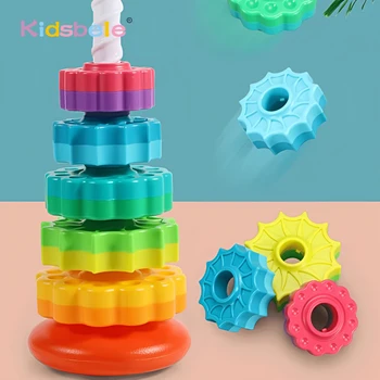 Rainbow Stacking Wheel Toy 1