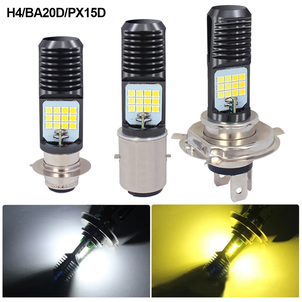 GZCRDZ Faro Del Motociclo H4 HA CONDOTTO LA Lampadina Bianco BA20D P15D H6 HS1 3500LM 35 W Testa Luci Per Moto 6COB 6000K 1 set (35W