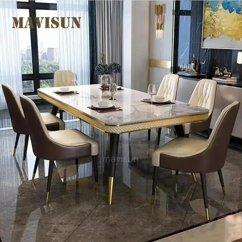 Light-Luxury-Dining-Room-Table-Kitchen-Furniture-Marble-Tabletop-Home-Furniture-Rectangle-Table ...