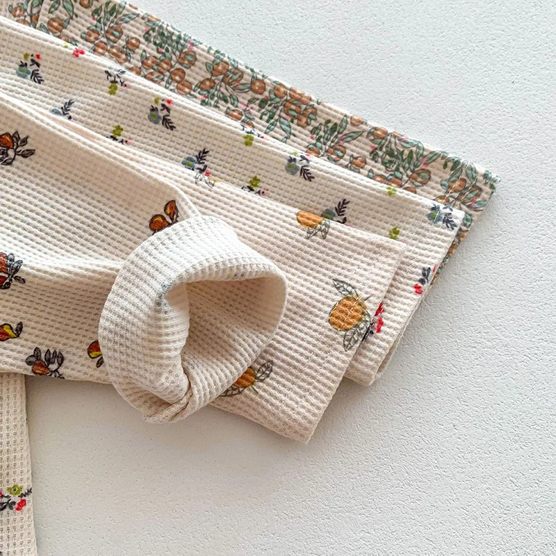 Autumn Baby Pajama Waffle Sleeper Jumpsuit