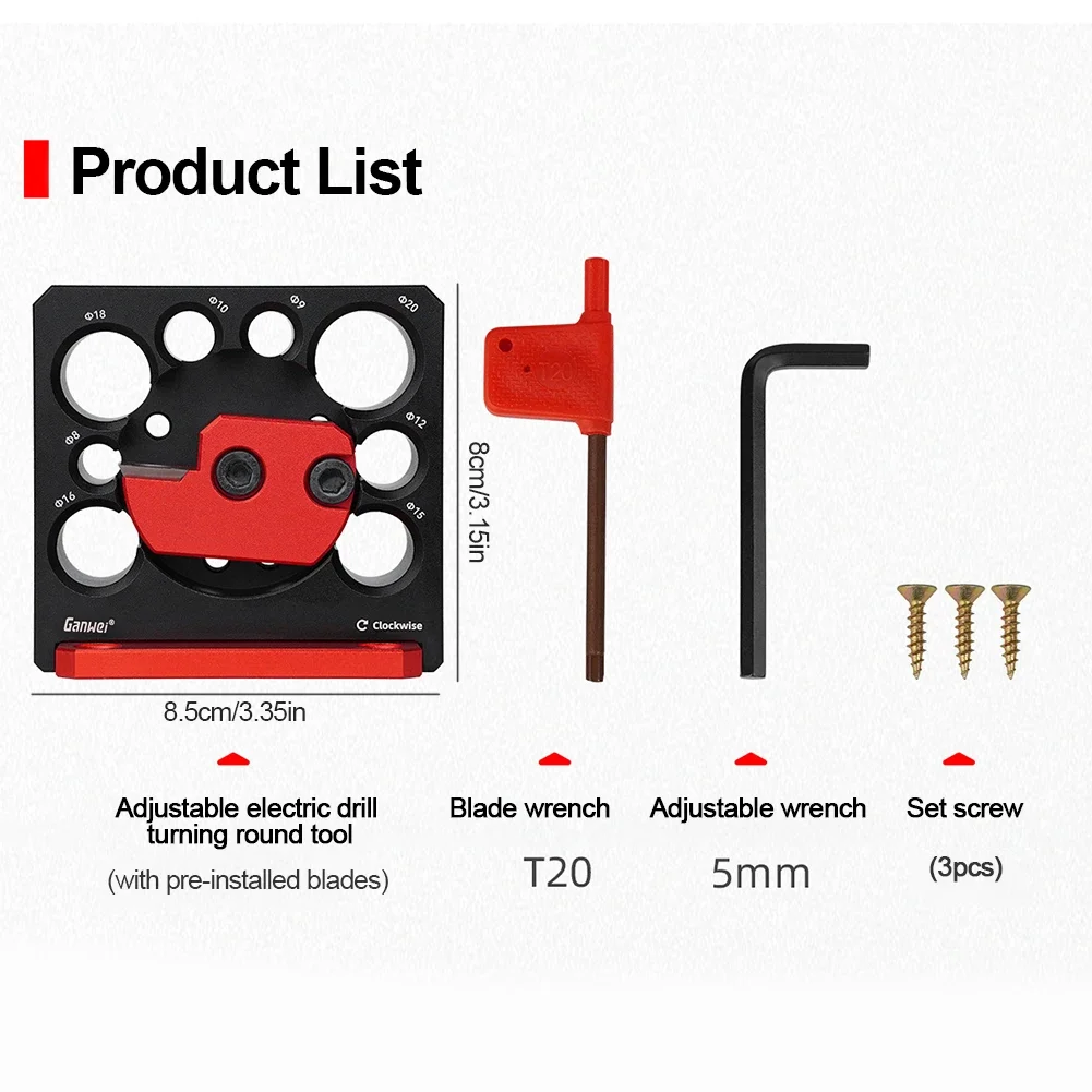 Adjustable Electric Drill Milling Dowel Round Rod Auxiliary Cylindrical Woodworking Tools Carbide Inserts Dowel Maker-8mm-20mm